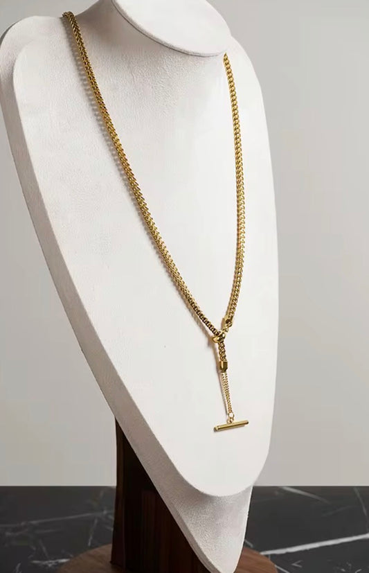 T-Bar Link Necklace(Silver Plated or All Gold 18K Plated)