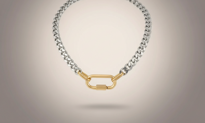 Two-Tone Carabiner Cuban Chain